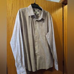 😊Mens Joseph Abboud Long Sleeve Burgundy  Cotton Non Iron Shirt Size XXL